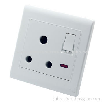 15A wall switch and socket, I Gang with a light, British Type